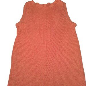 Sundance Tank Top Knit Sleeveless Sweater Shirt M Peach Salmon Cotton Viscose